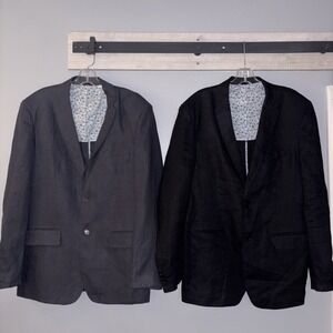 Men's Linen Blazers Suit Jackets Lot Of 2 Size Large Sporty Lightweight